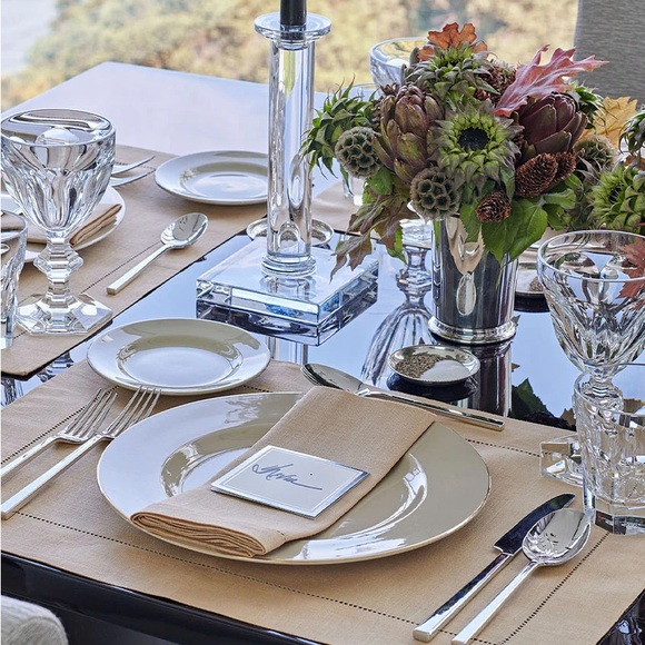 SFERRA Fine Linen Cocktail Napkins Set of 4 902…Festival in Eggshell - Picture 9 of 11